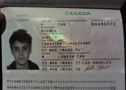 Justin Biebers pass
