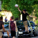 Justin Bieber sport: basket slam dunk