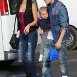 Justin, hans pappa, syskon och Selena @Benihana