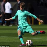 Justin Bieber spelar fotboll i Barcelona
