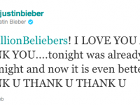 Justin Bieber har över 11 miljoner följare på Twitter!
