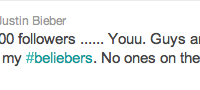 Bild: Bieber har nu 12 miljoner followers på Twitter
