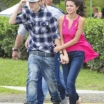Justin Bieber och Selena Gomez åker helikopter i Brasilien